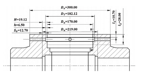 Structural schematic of the cylinder end